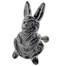 Antique White Rabbit Iron Dresser Knob